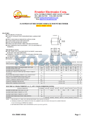 SFS3B datasheet - 3A SUPER FAST RECOVERY SURFACE MOUNT RECTIFIER