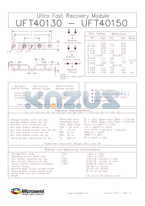 UFT40150 datasheet - Ultra Fast Recovery Module