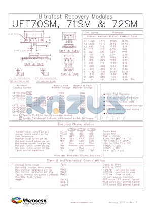 UFT7010SM3 datasheet - Ultrafast Recovery Modules