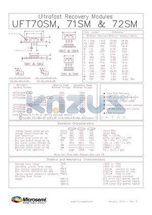 UFT70SM_10 datasheet - Ultrafast Recovery Modules
