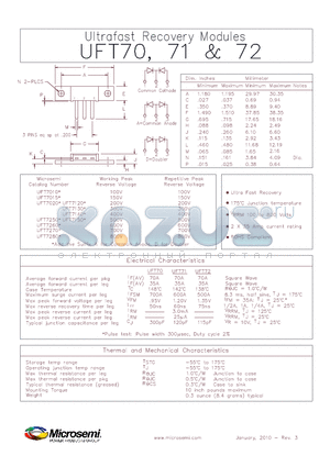 UFT7150 datasheet - Ultrafast Recovery Modules