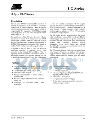 UG04 datasheet - 0.6um ULC Series