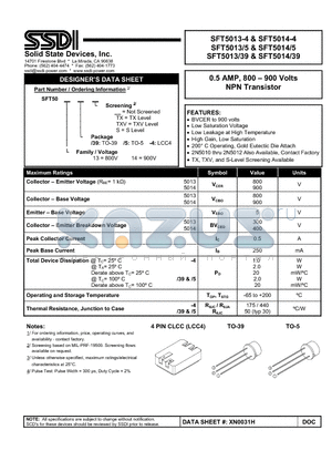 SFT5013-39 datasheet - NPN Transistor