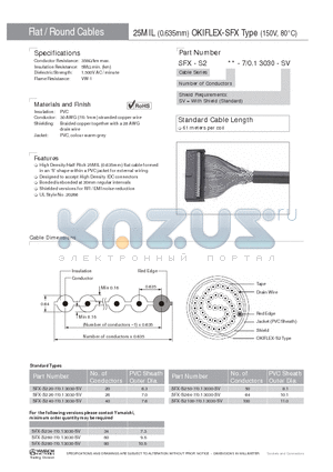 SFX-S2100-7/0.13030-SV datasheet - 25MIL (0.635mm) OKIFLEX-SFX Type (150V, 80`C)
