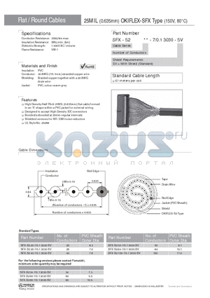 SFX-S250-7/0.13030-SV datasheet - 25MIL (0.635mm) OKIFLEX-SFX Type (150V, 80`C)