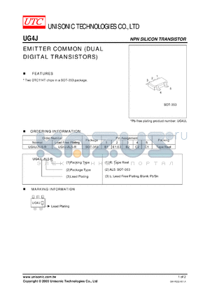 UG4J_07 datasheet - EMITTER COMMON (DUAL DIGITAL TRANSISTORS)