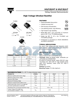 UG5JTHE3/45 datasheet - High Voltage Ultrafast Rectifier