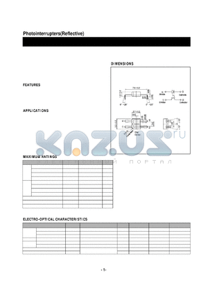 SG-107F4 datasheet - Photointerrupters(Reflective)