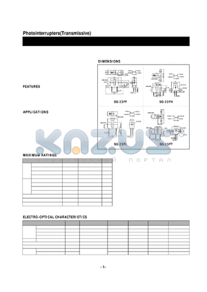 SG-23FT datasheet - Photointerrupters(Transmissive)