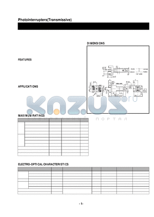 SG-258S datasheet - Photointerrupters(Transmissive)