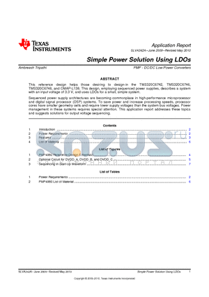 TMS320C6742 datasheet - Simple Power Solution Using LDOs