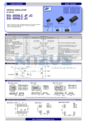 SG-3040JC datasheet - CRYSTAL OSCILLATOR