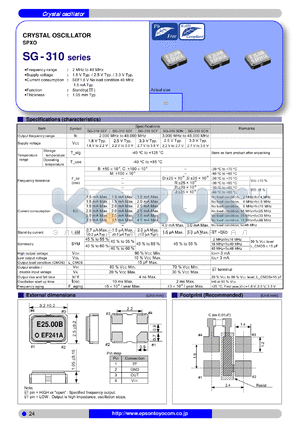 SG-310SDF datasheet - CRYSTAL OSCILLATOR SPXO