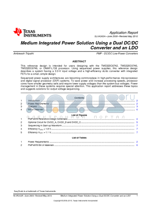 TMS320C6748 datasheet - Medium Integrated Power Solution Using a Dual DC/DC Converter and an LDO