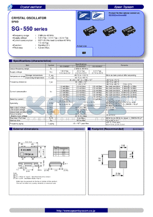 SG-550 datasheet - CRYSTAL OSCILLATOR