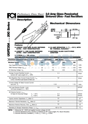 UGPZ20B datasheet - 2.0 Amp Glass Passivated Sintered Ultra - Fast Rectifiers Mechanical Dimensions