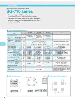 SG-710ECK datasheet - HIGH-FREQUENCY CRYSTAL OSCILLATOR