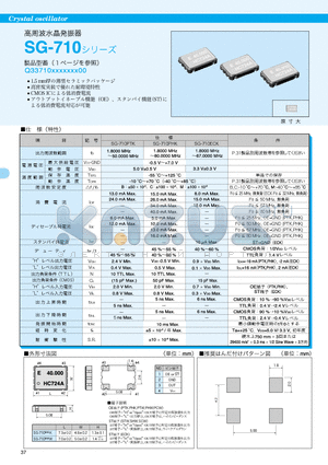 SG-710PHK datasheet - Crystal oscillator