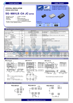SG-9001CA datasheet - CRYSTAL OSCILLATOR