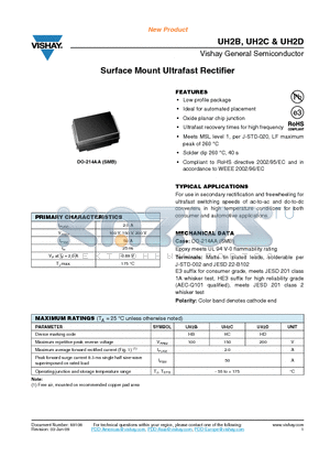 UH2DHE3-52T datasheet - Surface Mount Ultrafast Rectifier