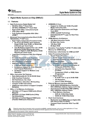 TMS320DM6443 datasheet - Digital Media System-on-Chip