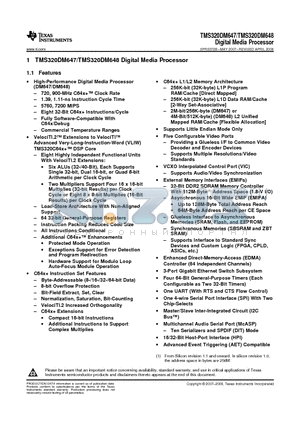 TMS320DM648 datasheet - Digital Media Processor