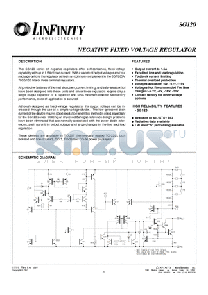 SG120-12K datasheet - NEGATIVE FIXED VOLTAGE REGULATOR