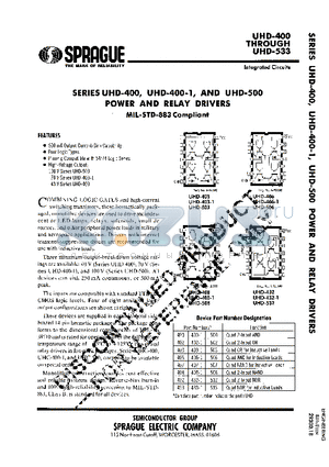 UHD-432-1 datasheet - POWER AND RELAY DRIVERS