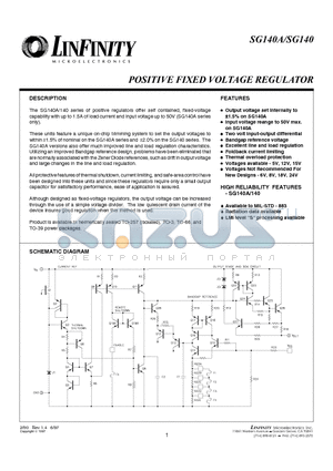 SG140-35IG/883B datasheet - positve fixed voltage regulator