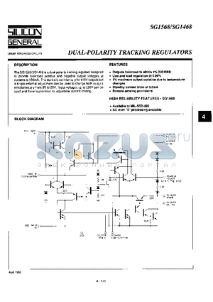 SG1468R datasheet - DUAL-POLARITY TRACKING REGULATORS