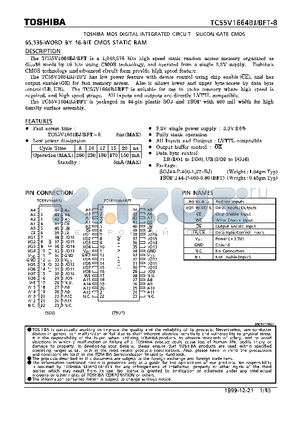 TC55V1664BFT-8 datasheet - 65,536-WORD BY 16-BIT CMOS STATIC RAM