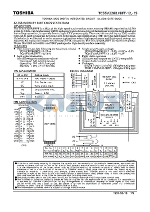 TC55V328BJ datasheet - 32,768 WORD-8 BIT STATIC RAM