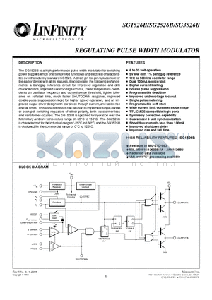 SG1526BJ/DESC datasheet - REGULATING PULSE WIDTH MODULATOR