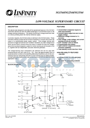 SG1544JDESC datasheet - LOW-VOLTAGE SUPERVISORY CIRCUIT