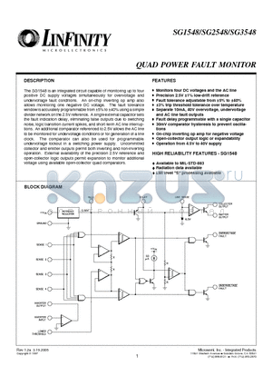 SG1548J/883B datasheet - QUAD POWER FAULT MONITOR
