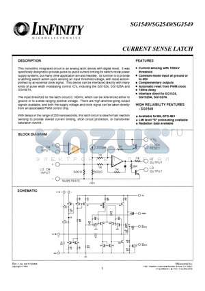 SG1549Y/883B datasheet - CURRENT SENSE LATCH