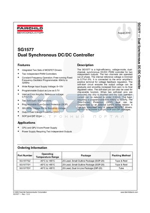 SG1577 datasheet - Dual Synchronous DC/DC Controller