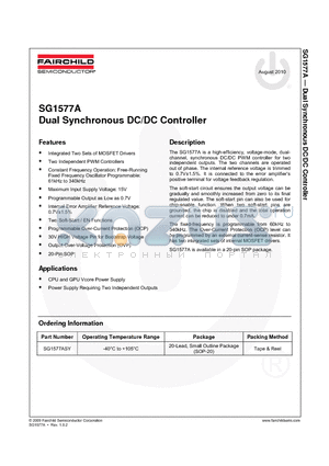 SG1577A datasheet - Dual Synchronous DC/DC Controller