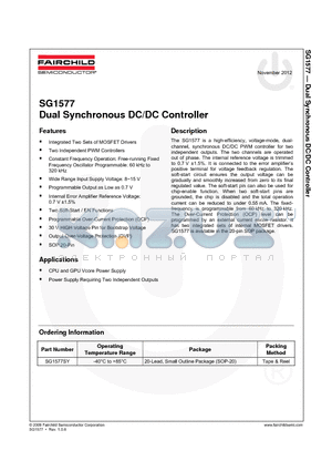 SG1577_12 datasheet - Dual Synchronous DC/DC Controller