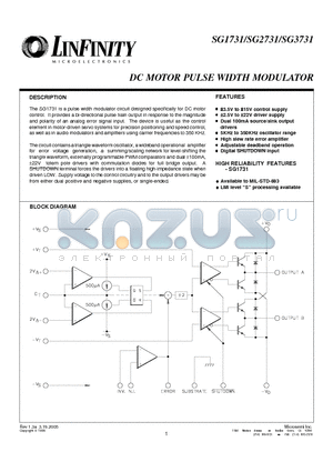 SG1731J datasheet - DC MOTOR PULSE WIDTH MODULATOR