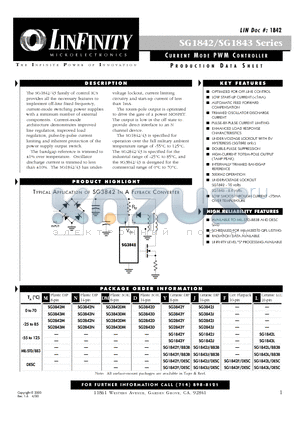 SG1842J/DESC datasheet - CURRENT MODE PWM CONTROLLER