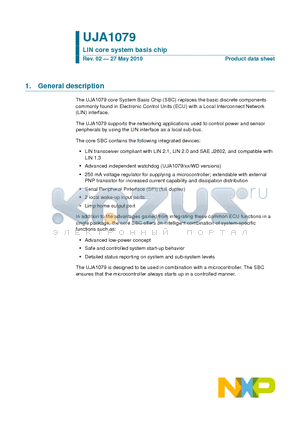 UJA1079TW/5V0/WD datasheet - LIN core system basis chip