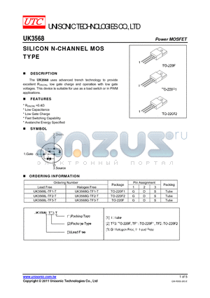 UK3568L-TF2-T datasheet - SILICON N-CHANNEL MOS TYPE