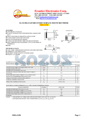 UK8A-LFR datasheet - 8A ULTRA FAST RECOVERY SURFACE MOUNT RECTIFIER