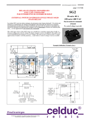 SG2 datasheet - EXTERNAL SWITCH CONTROLED SINGLE PHASE SOLID STATE RELAYS