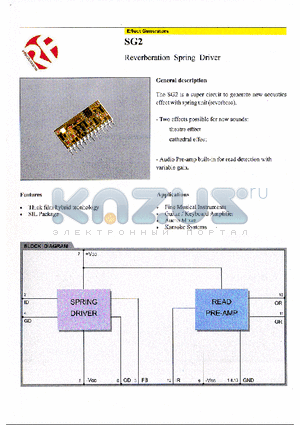 SG2 datasheet - Reverberation Spring Driver