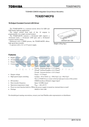 TC62D748CFG datasheet - 16-Output Constant Current LED Driver