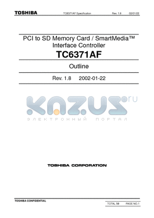 TC6371AF datasheet - PCI to SD Memory Card / SmartMedia Interface Controller
