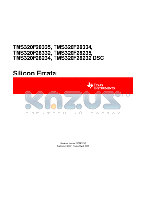 TMS320F28334 datasheet - Silicon Errata