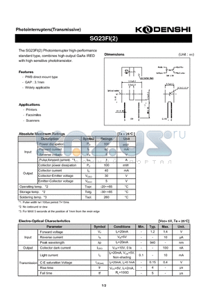 SG23FI_08 datasheet - Photointerrupters(Transmissive)
